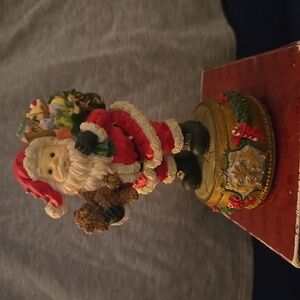 Jolly Santa figurine music box 1990's made by San Francisco music box company